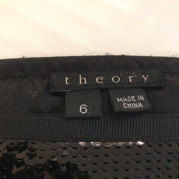 Theory Black Sequin Mini Skirt - Picture 3 of 3